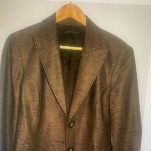 LAFAYETTE 148 NEW YORK Women’s Metallic Brown Textured Blazer Size 10 Old Money